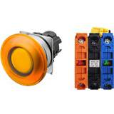 Nút nhấn nhả có đèn OMRON A22NL-MMM-TOA-G102-OC 24VAC/DC D22/25 1NO+1NC (Màu cam)