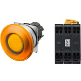Nút nhấn nhả có đèn OMRON A22NL-MMM-TOA-P102-OE 220VAC D22/25 1NO+1NC (Màu cam)