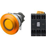 Nút nhấn nhả có đèn OMRON A22NL-MMM-TOA-P202-OE 220VAC D22/25 2NC (Màu cam)