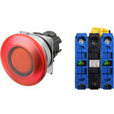 Nút nhấn giữ có đèn OMRON A22NL-MMA-TRA-G101-RB 12VAC/DC D22/25 2NO (Đỏ)