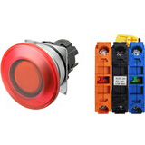 Nút nhấn nhả có đèn OMRON A22NL-MMM-TRA-G102-RE 220VAC D22/25 1NO+1NC (Đỏ)