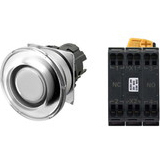 Nút nhấn nhả có đèn OMRON A22NL-MMM-TWA-P102-WE 220VAC D22/25 1NO+1NC (Trắng)