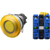 Nút nhấn giữ có đèn OMRON A22NL-MMA-TYA-G101-YA 6VAC/DC D22/25 2NO (Vàng)