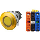 Nút nhấn giữ có đèn OMRON A22NL-MMA-TYA-G102-YB 12VAC/DC D22/25 1NO+1NC (Vàng)