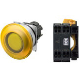 Nút nhấn nhả có đèn OMRON A22NL-MMM-TYA-P002-YC 24VAC/DC D22/25 1NC (Vàng)