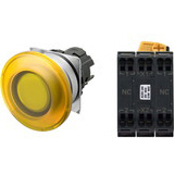 Nút nhấn giữ có đèn OMRON A22NL-MMA-TYA-P202-YA 6VAC/DC D22/25 2NC (Vàng)