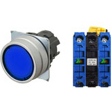 Nút nhấn nhả có đèn OMRON A22NL-MNM-TAA-G101-AC 24VAC/DC D22/25 2NO (Xanh)