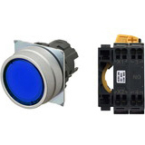 Nút nhấn nhả có đèn OMRON A22NL-MNM-TAA-P100-AA 6VAC/DC D22/25 1NO (Xanh)