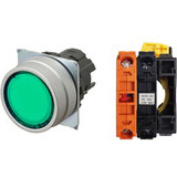 Nút nhấn nhả có đèn OMRON A22NL-MNM-TGA-G002-GD 110VAC D22/25 1NC (Xanh)