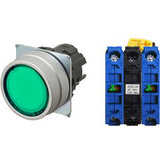 Nút nhấn nhả có đèn OMRON A22NL-MNM-TGA-G101-GC 24VAC/DC D22/25 2NO (Xanh)