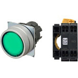 Nút nhấn giữ có đèn OMRON A22NL-MNA-TGA-P100-GB 12VAC/DC D22/25 1NO (Xanh)