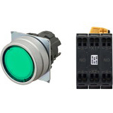 Nút nhấn nhả có đèn OMRON A22NL-MNM-TGA-P101-GC 24VAC/DC D22/25 2NO (Xanh)