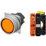 Nút nhấn nhả có đèn OMRON A22NL-MNM-TOA-G002-OB 12VAC/DC D22/25 1NC (Màu cam)