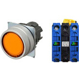 Nút nhấn nhả có đèn OMRON A22NL-MNM-TOA-G101-OC 24VAC/DC D22/25 2NO (Màu cam)