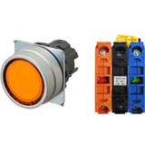 Nút nhấn nhả có đèn OMRON A22NL-MNM-TOA-G102-OB 12VAC/DC D22/25 1NO+1NC (Màu cam)