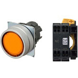 Nút nhấn nhả có đèn OMRON A22NL-MNM-TOA-P002-OE 220VAC D22/25 1NC (Màu cam)