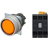 Nút nhấn nhả có đèn OMRON A22NL-MNM-TOA-P101-OC 24VAC/DC D22/25 2NO (Màu cam)