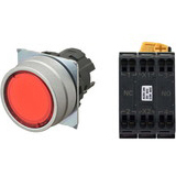 Nút nhấn nhả có đèn OMRON A22NL-MNM-TRA-P102-RC 24VAC/DC D22/25 1NO+1NC (Đỏ)