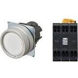 Nút nhấn giữ có đèn OMRON A22NL-MNA-TWA-P102-YA 6VAC/DC D22/25 1NO+1NC (Trắng)