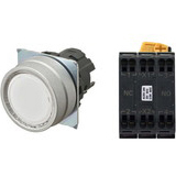 Nút nhấn nhả có đèn OMRON A22NL-MNM-TWA-P102-YA 6VAC/DC D22/25 1NO+1NC (Trắng)