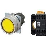 Nút nhấn nhả có đèn OMRON A22NL-MNM-TYA-P100-YC 24VAC/DC D22/25 1NO (Vàng)