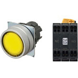 Nút nhấn nhả có đèn OMRON A22NL-MNM-TYA-P102-YB 12VAC/DC D22/25 1NO+1NC (Vàng)