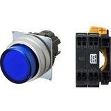 Nút nhấn nhả có đèn OMRON A22NL-MPM-TAA-P002-AC 24VAC/DC D22/25 1NC (Xanh)