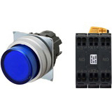 Nút nhấn nhả có đèn OMRON A22NL-MPM-TAA-P101-AD 110VAC D22/25 2NO (Xanh)