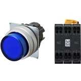 Nút nhấn nhả có đèn OMRON A22NL-MPM-TAA-P202-AE 220VAC D22/25 2NC (Xanh)