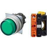 Nút nhấn nhả có đèn OMRON A22NL-MPM-TGA-G002-GC 24VAC/DC D22/25 1NC (Xanh)