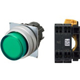 Nút nhấn nhả có đèn OMRON A22NL-MPM-TGA-P002-GC 24VAC/DC D22/25 1NC (Xanh)
