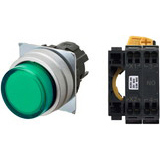 Nút nhấn nhả có đèn OMRON A22NL-MPM-TGA-P100-GC 24VAC/DC D22/25 1NO (Xanh)