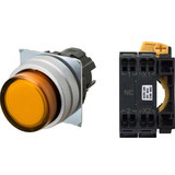 Nút nhấn nhả có đèn OMRON A22NL-MPM-TOA-P002-OD 110VAC D22/25 1NC (Màu cam)