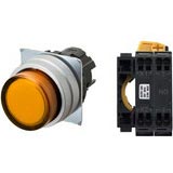Nút nhấn nhả có đèn OMRON A22NL-MPM-TOA-P100-OC 24VAC/DC D22/25 1NO (Màu cam)