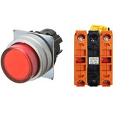 Nút nhấn nhả có đèn OMRON A22NL-MPM-TRA-G202-RD 110VAC D22/25 2NC (Đỏ)