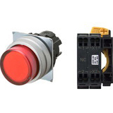 Nút nhấn nhả có đèn OMRON A22NL-MPM-TRA-P002-RB 12VAC/DC D22/25 1NC (Đỏ)