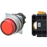 Nút nhấn giữ có đèn OMRON A22NL-MPA-TRA-P100-RA 6VAC/DC D22/25 1NO (Đỏ)