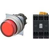 Nút nhấn nhả có đèn OMRON A22NL-MPM-TRA-P202-RE 220VAC D22/25 2NC (Đỏ)