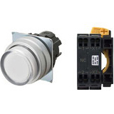 Nút nhấn nhả có đèn OMRON A22NL-MPM-TWA-P002-YD 110VAC D22/25 1NC (Trắng)