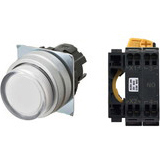 Nút nhấn nhả có đèn OMRON A22NL-MPM-TWA-P100-YE 220VAC D22/25 1NO (Trắng)