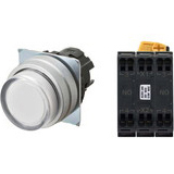Nút nhấn nhả có đèn OMRON A22NL-MPM-TWA-P101-YC 24VAC/DC D22/25 2NO (Trắng)