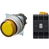 Nút nhấn giữ có đèn OMRON A22NL-MPA-TYA-P101-YA 6VAC/DC D22/25 2NO (Vàng)