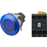 Nút nhấn nhả có đèn OMRON A22NL-RMM-TAA-P202-AC 24VAC/DC D22/25 2NC (Xanh)