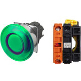 Nút nhấn nhả có đèn OMRON A22NL-RMM-TGA-G002-GC 24VAC/DC D22/25 1NC (Xanh)