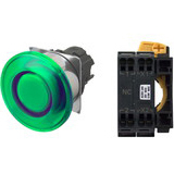 Nút nhấn nhả có đèn OMRON A22NL-RMM-TGA-P002-GE 220VAC D22/25 1NC (Xanh)