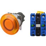 Nút nhấn nhả có đèn OMRON A22NL-RMM-TOA-G101-OD 110VAC D22/25 2NO (Màu cam)