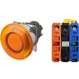 Nút nhấn nhả có đèn OMRON A22NL-RMM-TOA-G102-OB 12VAC/DC D22/25 1NO+1NC (Màu cam)