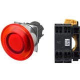 Nút nhấn nhả có đèn OMRON A22NL-RMM-TRA-P002-RC 24VAC/DC D22/25 1NC (Đỏ)