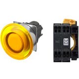 Nút nhấn nhả có đèn OMRON A22NL-RMM-TYA-P002-YD 110VAC D22/25 1NC (Vàng)