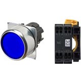 Nút nhấn nhả có đèn OMRON A22NL-RNM-TAA-P002-AE 220VAC D22/25 1NC (Xanh)